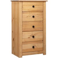 Product photograph of Bury Wooden Chest Of 5 Drawers Tall In Brown from Furniture in Fashion
