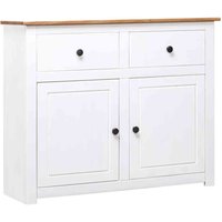 Product photograph of Bury Wooden Sideboard With 2 Doors 2 Drawers In White And Brown from Furniture in Fashion