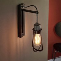 Product photograph of Butte Glass Wall Light With Metal Frame In Matt Black from Furniture in Fashion