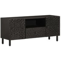 Product photograph of Buxton Wooden Tv Stand With 2 Doors 1 Drawer In Black from Furniture in Fashion