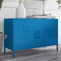 Product photograph of Cerritos Metal Storage Cabinet With 2 Doors In Blue from Furniture in Fashion