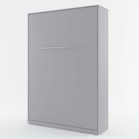 Product photograph of Cadott Wooden Vertical Wall Single Bed In Matt Grey from Furniture in Fashion