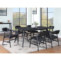 Product photograph of Cairo Extending Wooden Dining Table With 6 Chairs In Black from Furniture in Fashion
