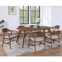 Product photograph of Cairo Extending Wooden Dining Table With 6 Chairs In Walnut from Furniture in Fashion
