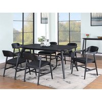 Product photograph of Cairo Wooden Dining Table Large With 6 Chairs In Black from Furniture in Fashion