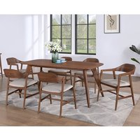 Product photograph of Cairo Wooden Dining Table Large With 6 Chairs In Walnut from Furniture in Fashion