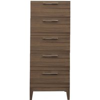 Product photograph of Cais Wooden Chest Of 5 Drawers Narrow In Walnut from Furniture in Fashion