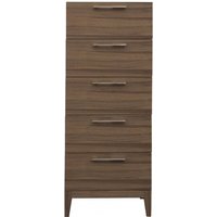 Product photograph of Cais Wooden Chest Of 5 Drawers Narrow In Walnut from Furniture in Fashion