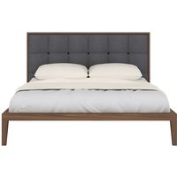 Product photograph of Cais King Size Bed In Walnut With Grey Fabric Headboard from Furniture in Fashion