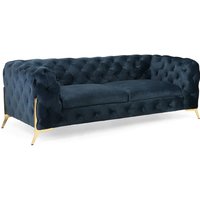 Product photograph of Cala Plush Velvet 3 Seater Sofa In Deep Ocean from Furniture in Fashion