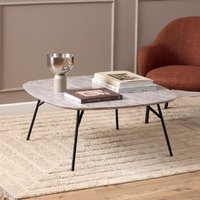 Product photograph of Caldwell Wooden Square Coffee Table In Grey Marble Effect from Furniture in Fashion