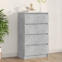 Product photograph of Calgary Wooden Chest Of 4 Drawers In Concrete Grey from Furniture in Fashion