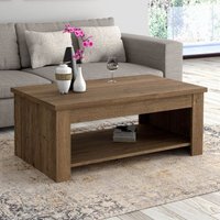 Product photograph of Calgary Wooden Coffee Table With 1 Shelf In Tabak Oak from Furniture in Fashion
