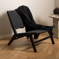 Product photograph of Camrose Weaved Pattern Lounge Chair In Matt Black from Furniture in Fashion