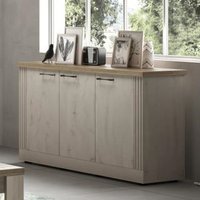 Product photograph of Cancun Wooden Sideboard With 3 Doors In Meringue Oak from Furniture in Fashion