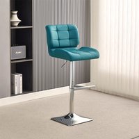 Product photograph of Candid Faux Leather Bar Stool In Teal With Chrome Base from Furniture in Fashion