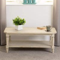 Product photograph of Caneadea Wooden Coffee Table In Antique Cream from Furniture in Fashion