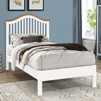 Product photograph of Canika Wooden Single Bed In White from Furniture in Fashion