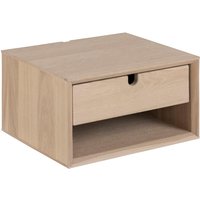 Product photograph of Canton Wall Hung Wooden Bedside Cabinet 1 Drawer In Oak White from Furniture in Fashion