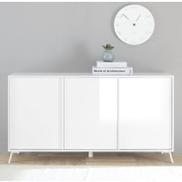 Product photograph of Cappy High Gloss Sideboard With 3 Doors In White from Furniture in Fashion