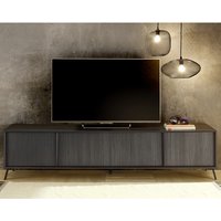 Product photograph of Cappy Wooden Tv Stand With 4 Doors In Black from Furniture in Fashion