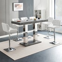 Product photograph of Caprice Large Concrete Effect Bar Table 6 Candid White Stools from Furniture in Fashion