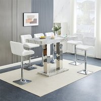 Product photograph of Caprice Large Magnesia Bar Table With 6 Candid White Stools from Furniture in Fashion
