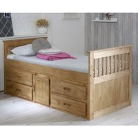 Product photograph of Captains Storage Bed In Waxed Pine With 4 Drawers And 1 Door from Furniture in Fashion