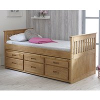 Product photograph of Captains Wooden Storage Single Bed With Guest Bed In Waxed Pine from Furniture in Fashion