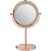 Product photograph of Cardiff Dressing Mirror In Rose Gold Plated Frame With Led from Furniture in Fashion