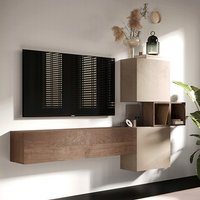 Product photograph of Carice Wooden Entertainment Unit In Clay And Mercure from Furniture in Fashion