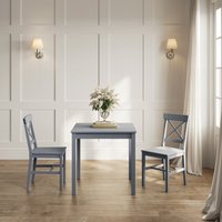 Product photograph of Carlton Wooden Dining Table With 2 Chairs In Anthracite from Furniture in Fashion