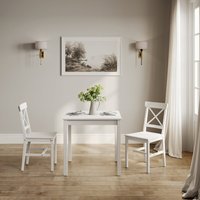 Product photograph of Carlton Wooden Dining Table With 2 Chairs In White from Furniture in Fashion