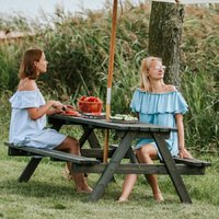 Product photograph of Carnation Wooden Picnic Table With Bench In Dark Grey from Furniture in Fashion