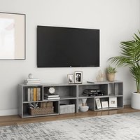 Product photograph of Carolus Wooden Tv Stand With Shelves In Concrete Effect from Furniture in Fashion