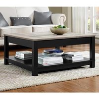 Product photograph of Carvers Wooden Coffee Table In Black And Oak from Furniture in Fashion