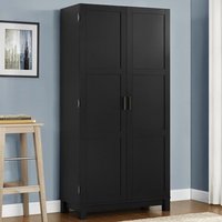 Product photograph of Cameron Wooden Storage Cabinet In Black And Oak from Furniture in Fashion