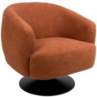 Product photograph of Cary Fabric Lounge Chair In Rust With Black Trumpet Base from Furniture in Fashion