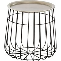 Product photograph of Casa Round Metal Side Table In Silver And Black from Furniture in Fashion