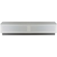 Product photograph of Elements Large Wooden Tv Stand With 2 Glass Doors In White from Furniture in Fashion