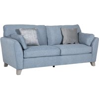 Product photograph of Castro Fabric 3 Seater Sofa In Blue With Cushions from Furniture in Fashion