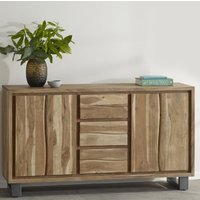 Product photograph of Catila Live Edge Wooden Sideboard In Oak With 2 Doors 3 Drawers from Furniture in Fashion