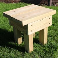 Product photograph of Cayce Wooden Square Garden Footstool In Natural from Furniture in Fashion