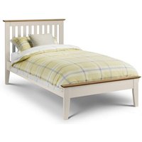 Product photograph of Saadet Two Tone Single Size Bed In Stone White Lacquered from Furniture in Fashion