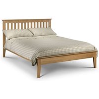 Product photograph of Saadet Wooden Double Size Bed In Oak Sheen Lacquer Finish from Furniture in Fashion