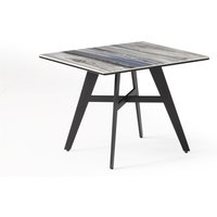Product photograph of Cebalrai Glass End Table In Blue Mist With Black Metal Legs from Furniture in Fashion