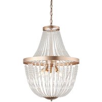 Product photograph of Celine 5 Lights Glass Ceiling Pendant Light In Rose Gold from Furniture in Fashion