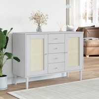 Product photograph of Celle Pinewood Sideboard With 2 Doors 4 Drawers In White from Furniture in Fashion