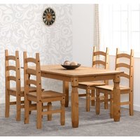 Product photograph of Central Rectangular Wooden Dining Table With 4 Oak Chairs from Furniture in Fashion