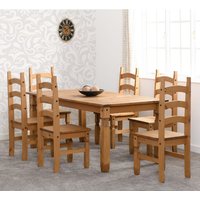 Product photograph of Central Rectangular Wooden Dining Table With 6 Oak Chairs from Furniture in Fashion